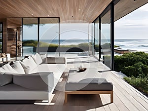 Seamless Oceanfront Living - Modern Minimalist Beach House photo
