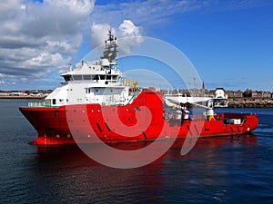 Dive Support Ship Underway to Sea