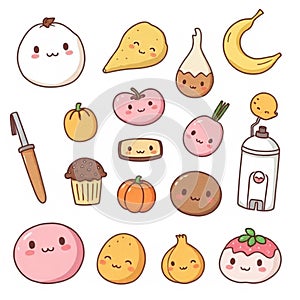 Hand-Drawn Kawaii Objects Collection photo