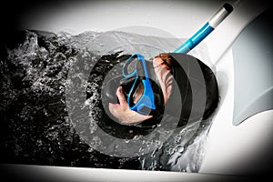 Diver in a crazy immersion