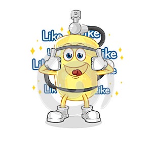 Diver cylinder give lots of likes. cartoon vector