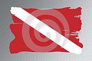 Diver Down flag brush stroke, Dive flag