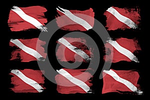 Diver Down flag brush stroke, Dive flag