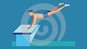 A diver exees a perfect backflip from a high platform their form impeccable as they enter the water with ly a splash photo