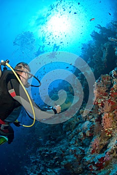 Diver with fish