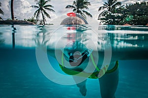 Diver, Palm forest,Barbados