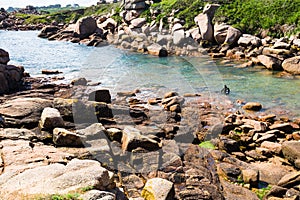 diver in Ploumanac'h site of Perros-Guire