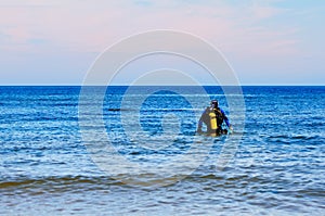 Diver prepare for the dive