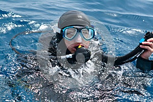 Diver ready to dive