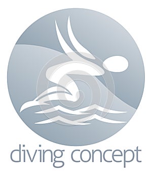 Diver swimming circle design