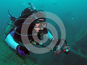 Diver and Underwater Camera