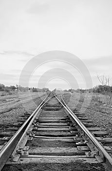 Diverging railway tracks
