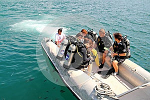 Divers on Speed Boat