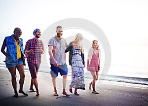 Diverse Beach Summer Friends Fun Bonding Concept