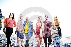 Diverse Beach Summer Friends Fun Bonding Concept