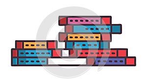 Diverse Book Stack Vector Illustration, Symbol of Knowledge, vector design Generative AI
