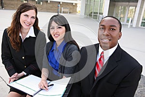 Diverse Business Team (Focus on Middle Woman)