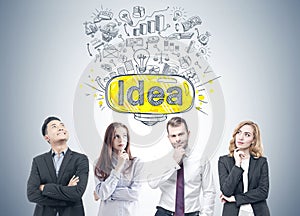 Diverse business team members, idea