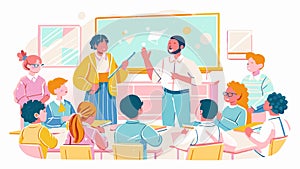 Diverse Classroom Interaction with Engaged Teacher and Students