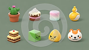Diverse Collection of Cute 3D Rendered Objects and Characters