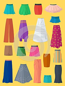 A diverse collection of skirts photo