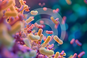 Diverse colorful abstract microbiome