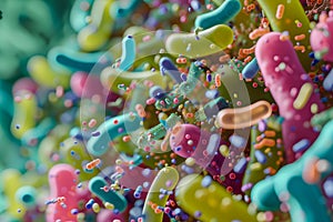 Diverse colorful abstract microbiome