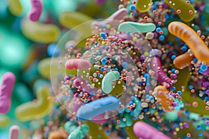 Diverse colorful abstract microbiome