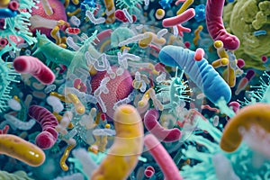 Diverse colorful abstract microbiome