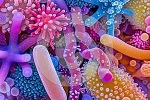 Diverse colorful abstract microbiome