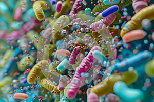 Diverse colorful abstract microbiome