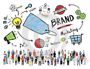 Diverse Crowd People Marketing Brand Concept