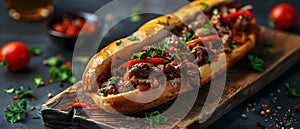 Diverse Culinary Delights: Cheesesteak & World Flavors. Concept Culinary Diversity, Cheesesteak,