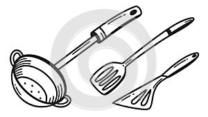 Diverse Culinary Tools Collection, Cooking Baking Essentials Vector, vector design Generative AI
