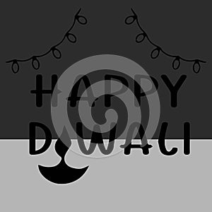 Diverse Diwali lights made with black pattern elements.