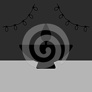 Diverse Diwali lights made with black pattern elements.