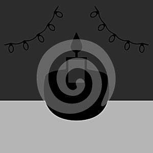 Diverse Diwali lights made with black pattern elements.