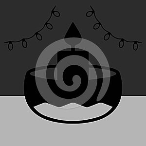 Diverse Diwali lights made with black pattern elements.