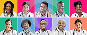 Diverse Doctor Faces Photo Collage
