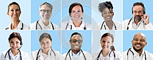 Diverse Doctor Faces Photo Collage