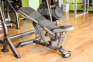 Diverse equipment and machines at the gym room