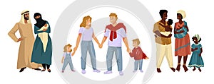 Diverse Families Together Illustration