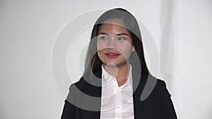 Diverse Filipina Business Woman Smiling Isolated