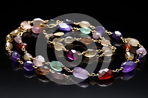 diverse gemstones interlinked in a single chain necklace