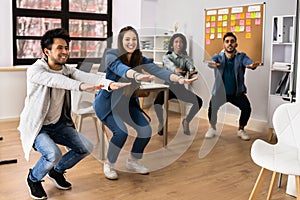 Diverse Group Doing Sit Up Exercise