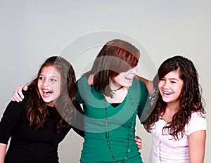 Diverse group of laughing girls