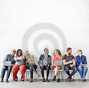 Diverse Group of People Community Togetherness Technology Concept photo