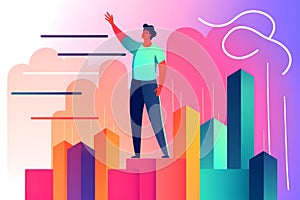 A diverse group of people gathered around a stock market ticker board, anxiously monitoring the fluctuating numbers. Generative AI