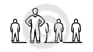 Diverse Group of People Icon, Community, Teamwork Collaboration, vector design Generative AI