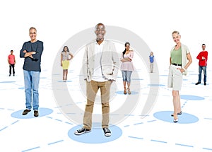 Diverse Group of People Standing Individual Concept